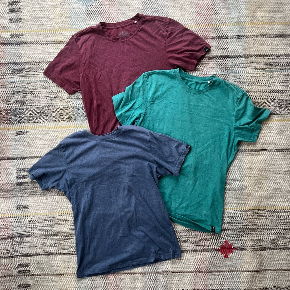 prAna Men's Crew T-Shirts - Bundle of 3